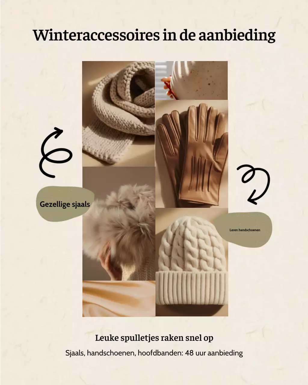 Beige moderne winterpromotie Instagram-bericht