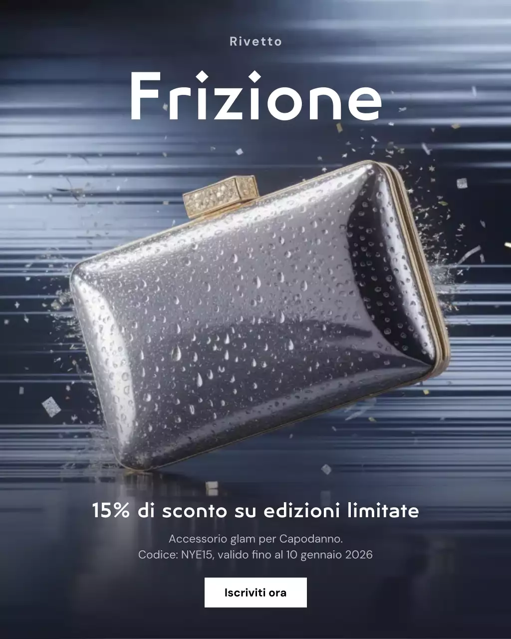 Post di Instagram promozionale della pochette elegante in argento