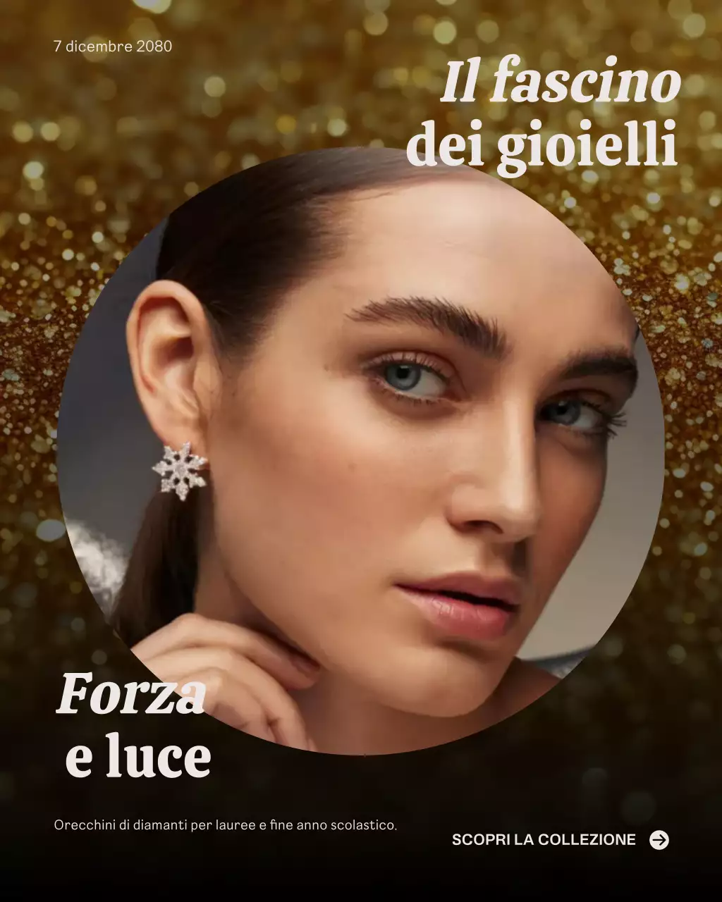 Post di Instagram sulla promozione di gioielli eleganti beige