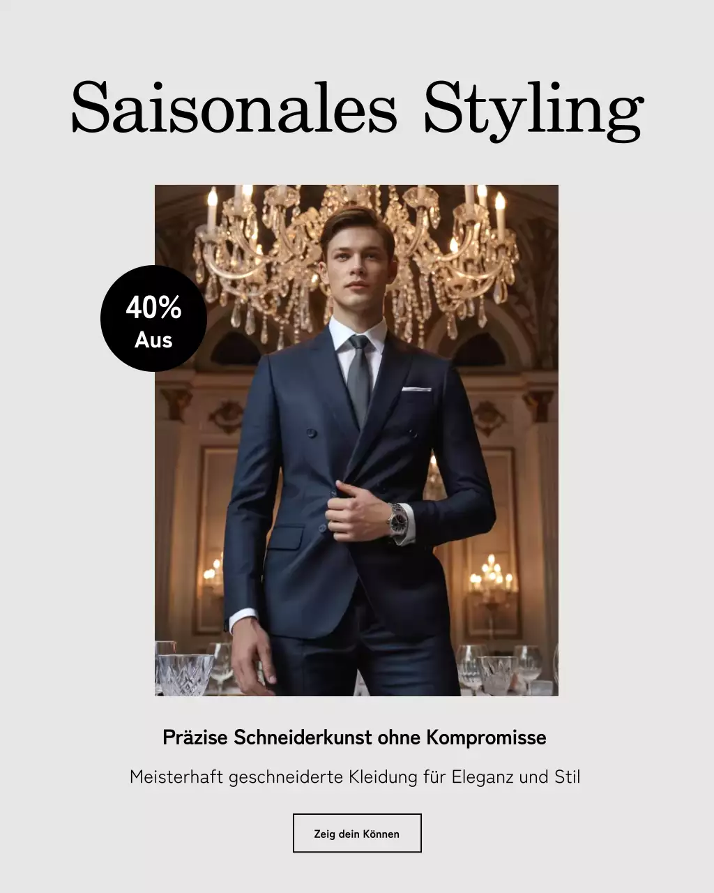 Instagram-Post zur Förderung eleganter Marinemode