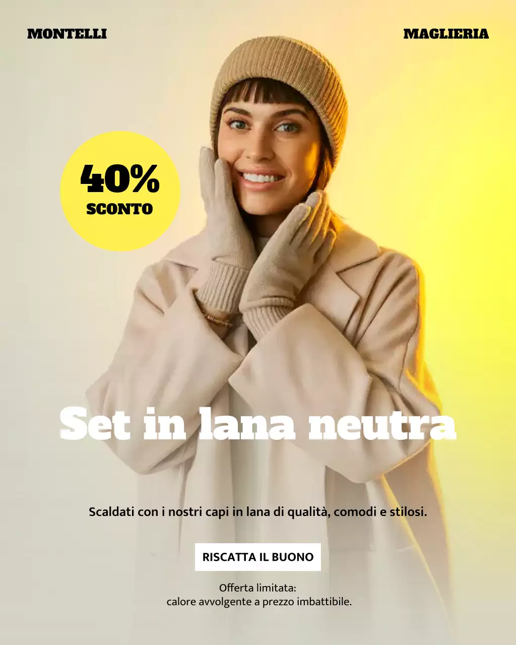 Post Instagram sulla promozione della moda moderna beige