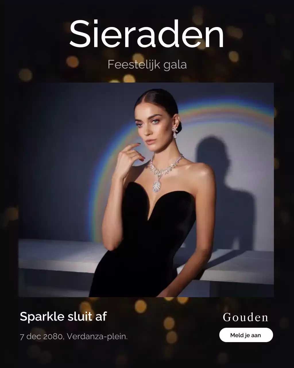 Zwarte elegante sieraden uitnodiging Instagram-bericht