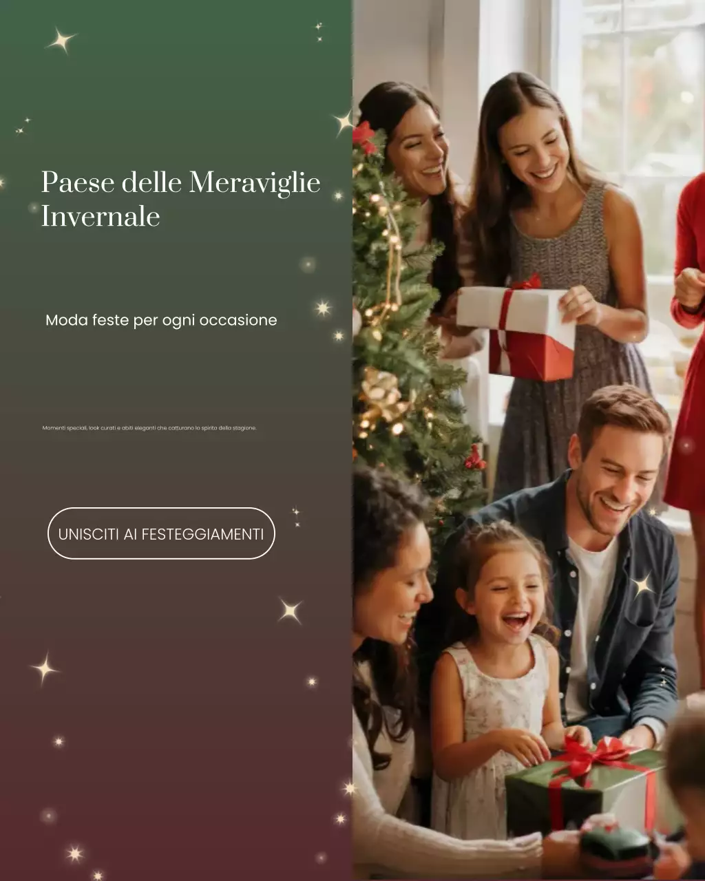 Post Instagram con invito elegante e verde per le feste