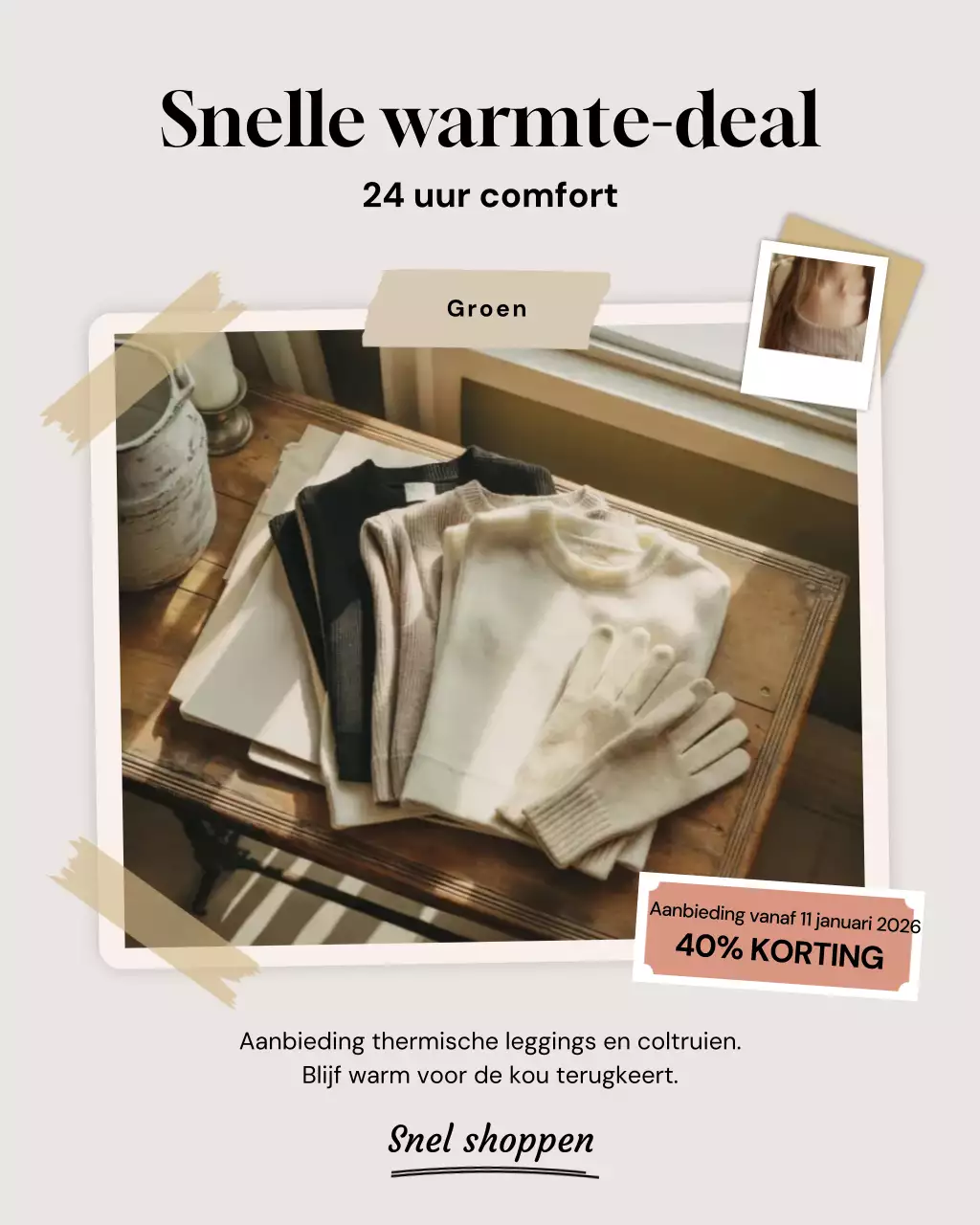 Beige moderne winteruitverkoop promotie Instagram-bericht