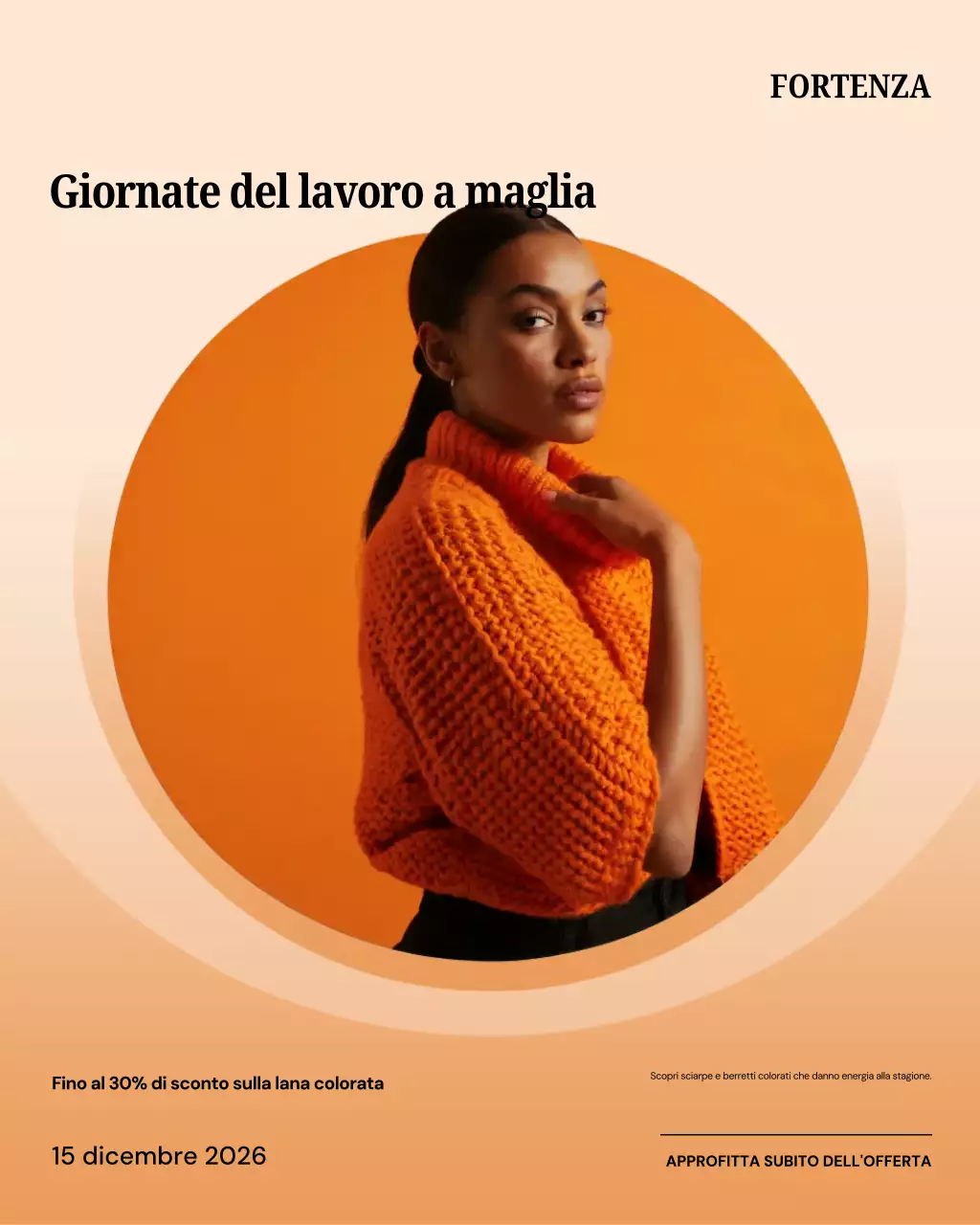 Post Instagram promozionale di moda alla moda arancione