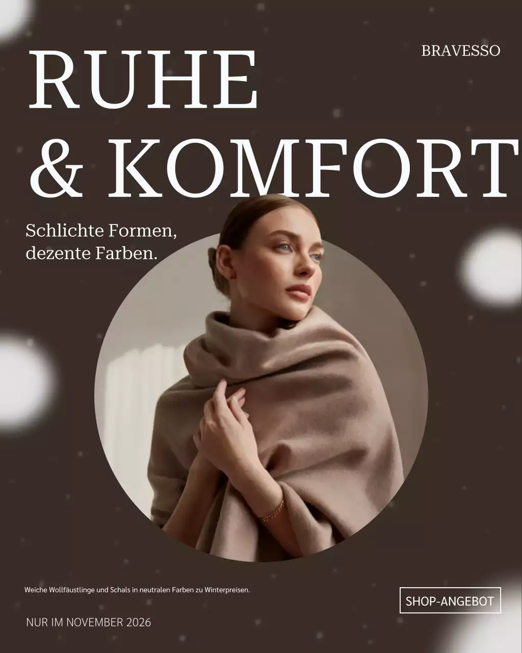 Brauner eleganter Mode-Werbungs-Instagram-Beitrag