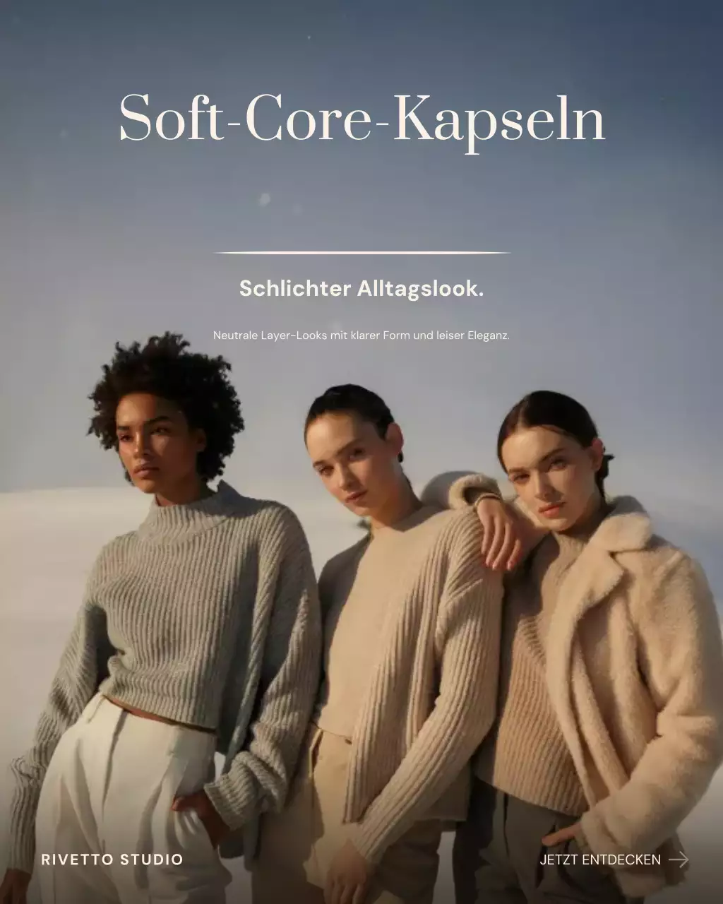 Instagram-Beitrag zu Werbung für beige minimalistische Mode