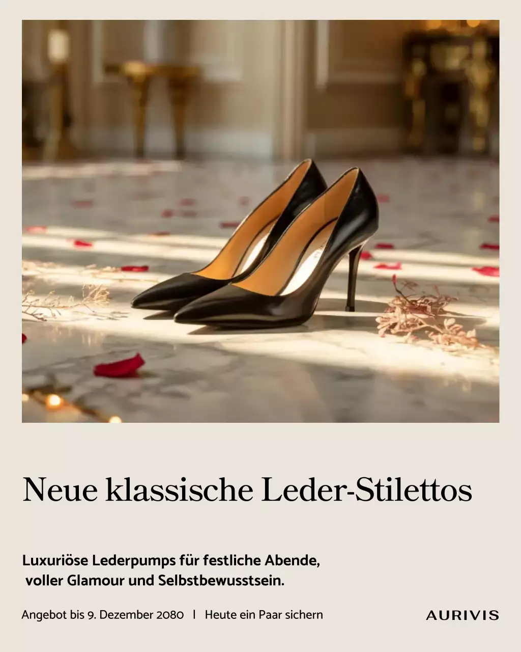 Instagram-Beitrag für Werbung für elegante schwarze Schuhe