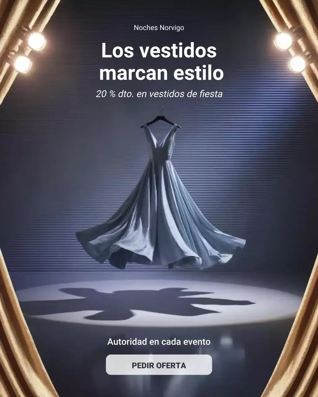 Publicación de Instagram de promoción de moda elegante y azul