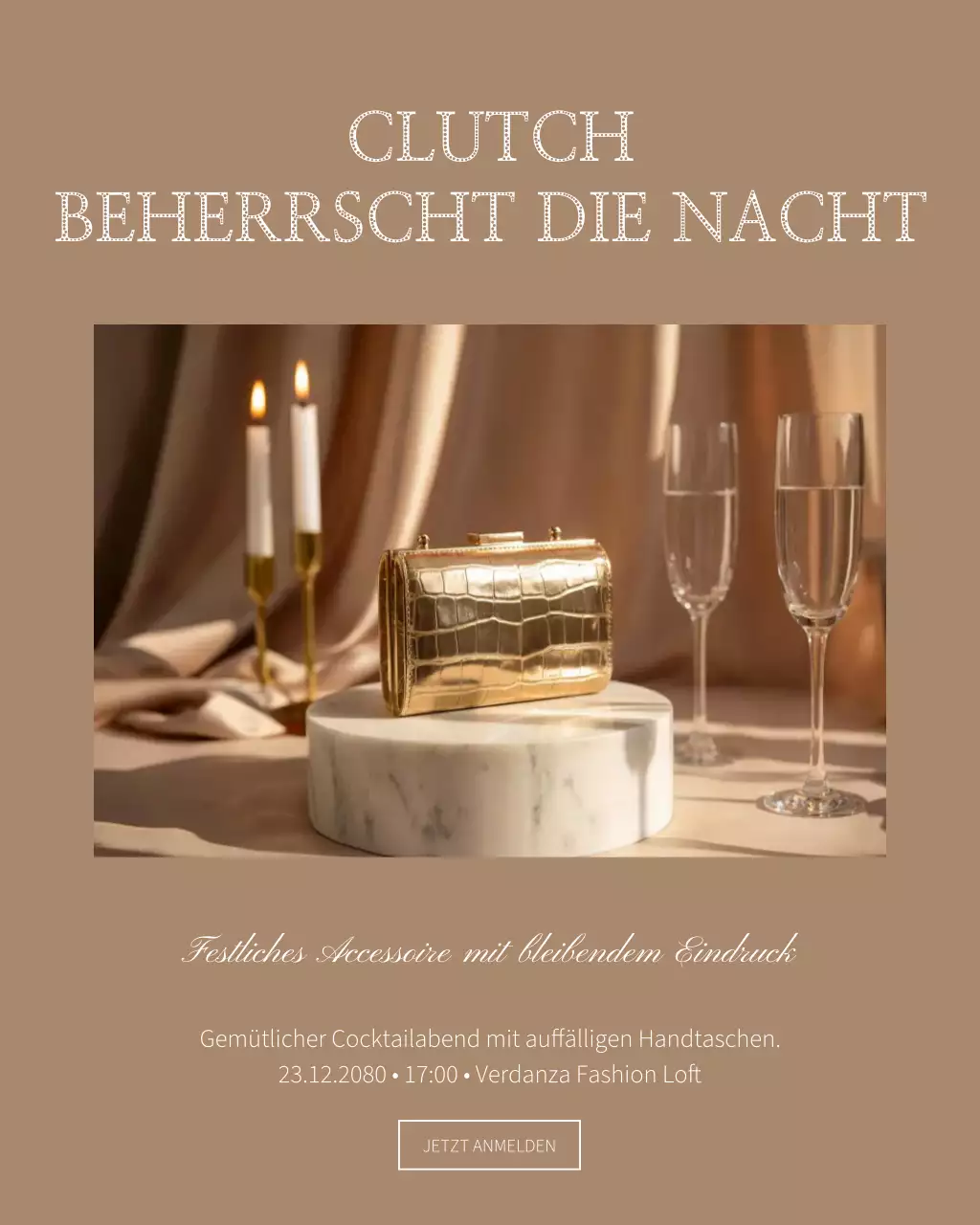 Goldene elegante Modeeinladung Instagram-Post