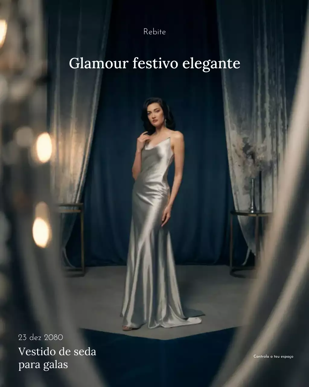 Publicidade de moda elegante em prata no Instagram