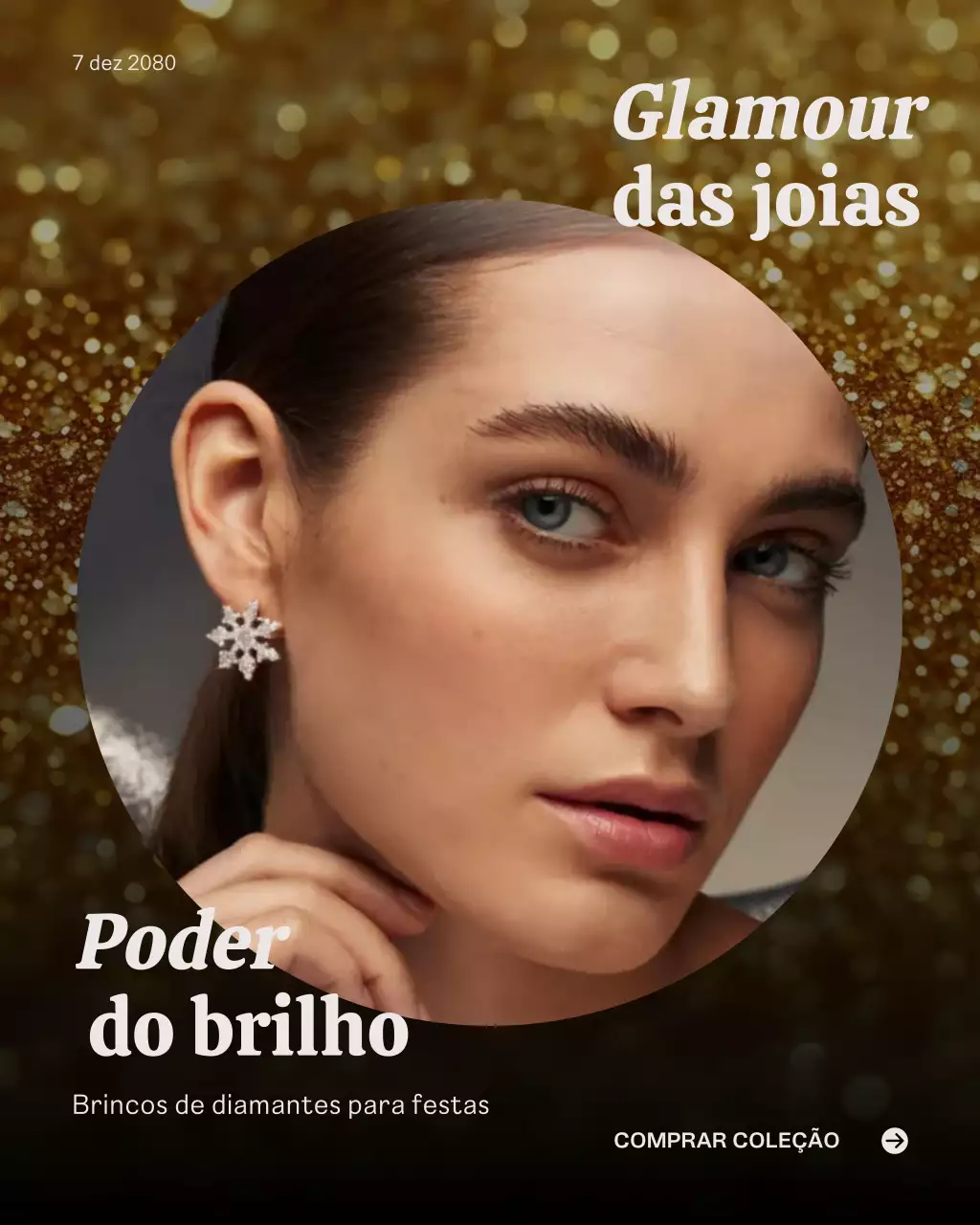 Postagem promocional de joias elegantes bege no Instagram
