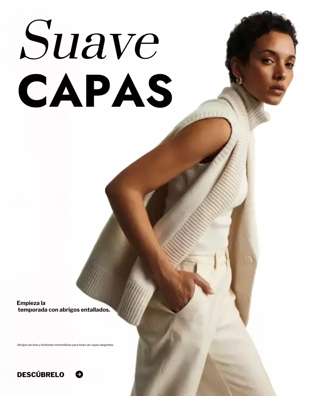 Publicación de Instagram de promoción de moda elegante en beige