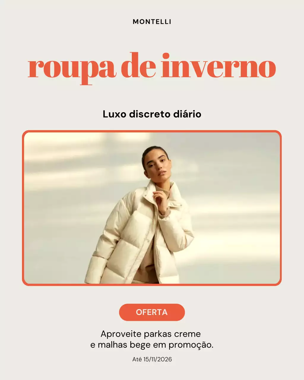 Postagem de promoção de moda moderna bege no Instagram