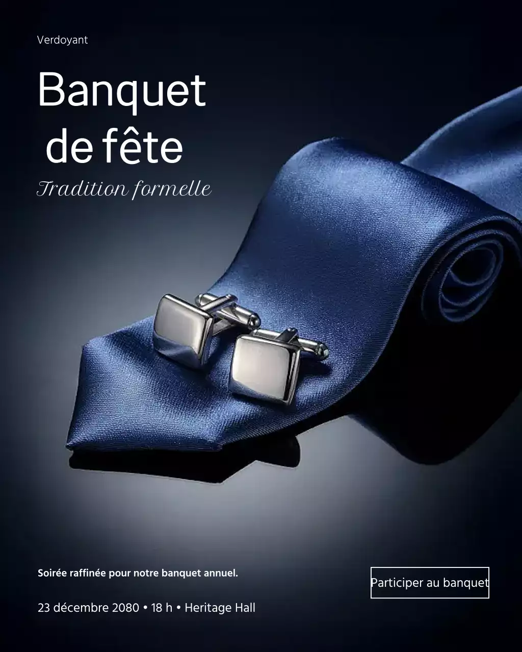 Invitation à un banquet élégant et bleu sur Instagram
