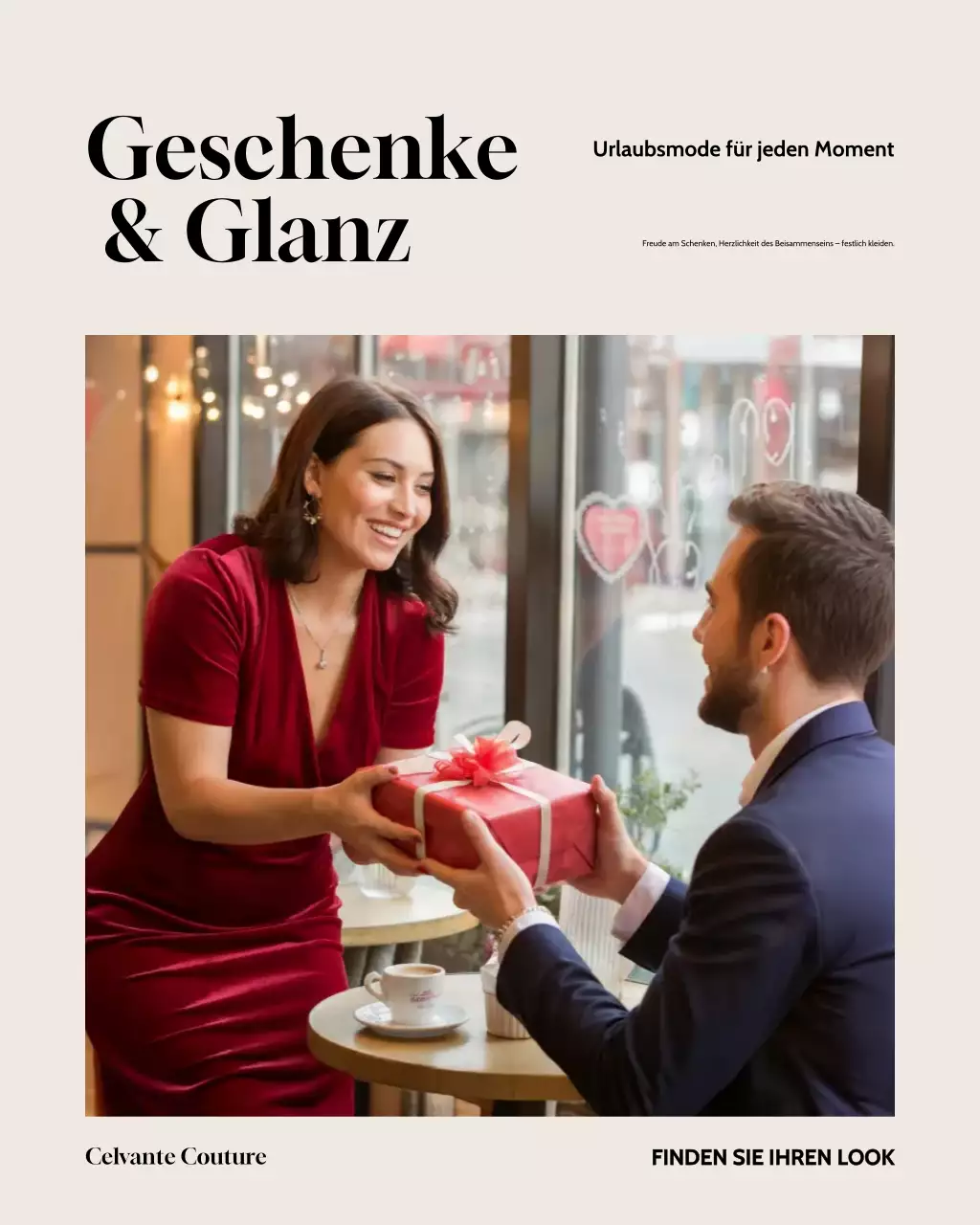 Roter eleganter Instagram-Beitrag zur Feiertagswerbung