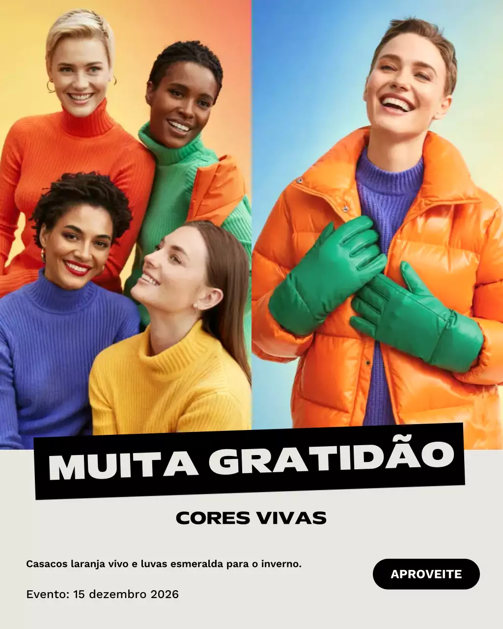 Postagem de promoção de moda laranja da moda no Instagram