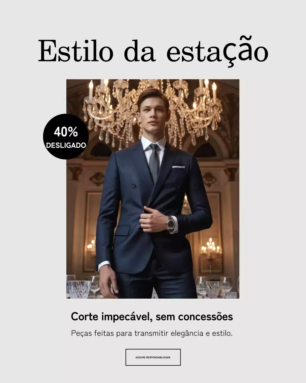 Postagem de promoção de moda elegante da Marinha no Instagram
