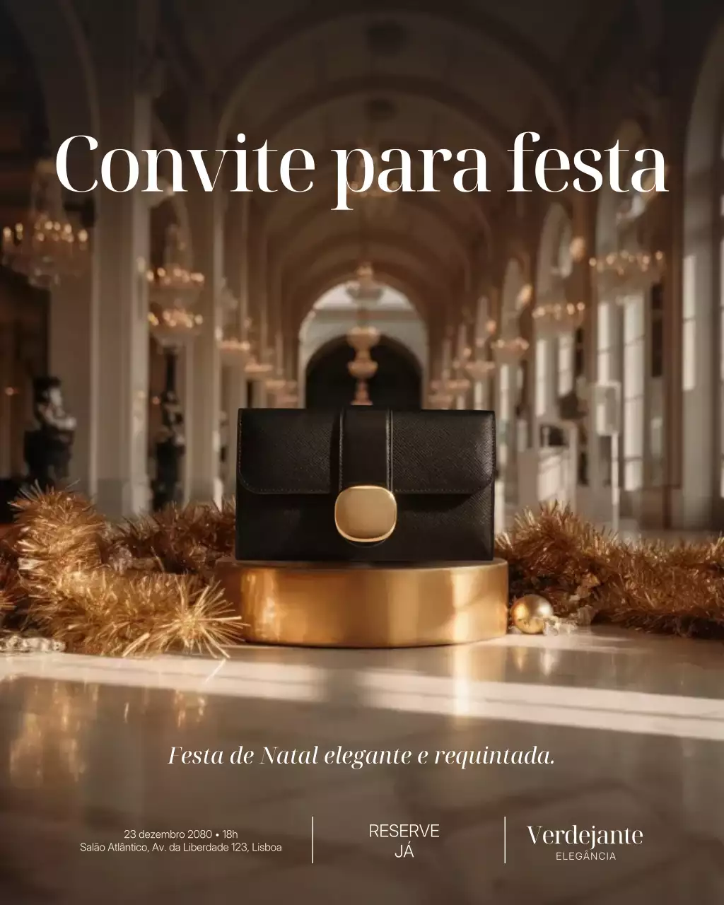 Convite elegante para festas no Instagram