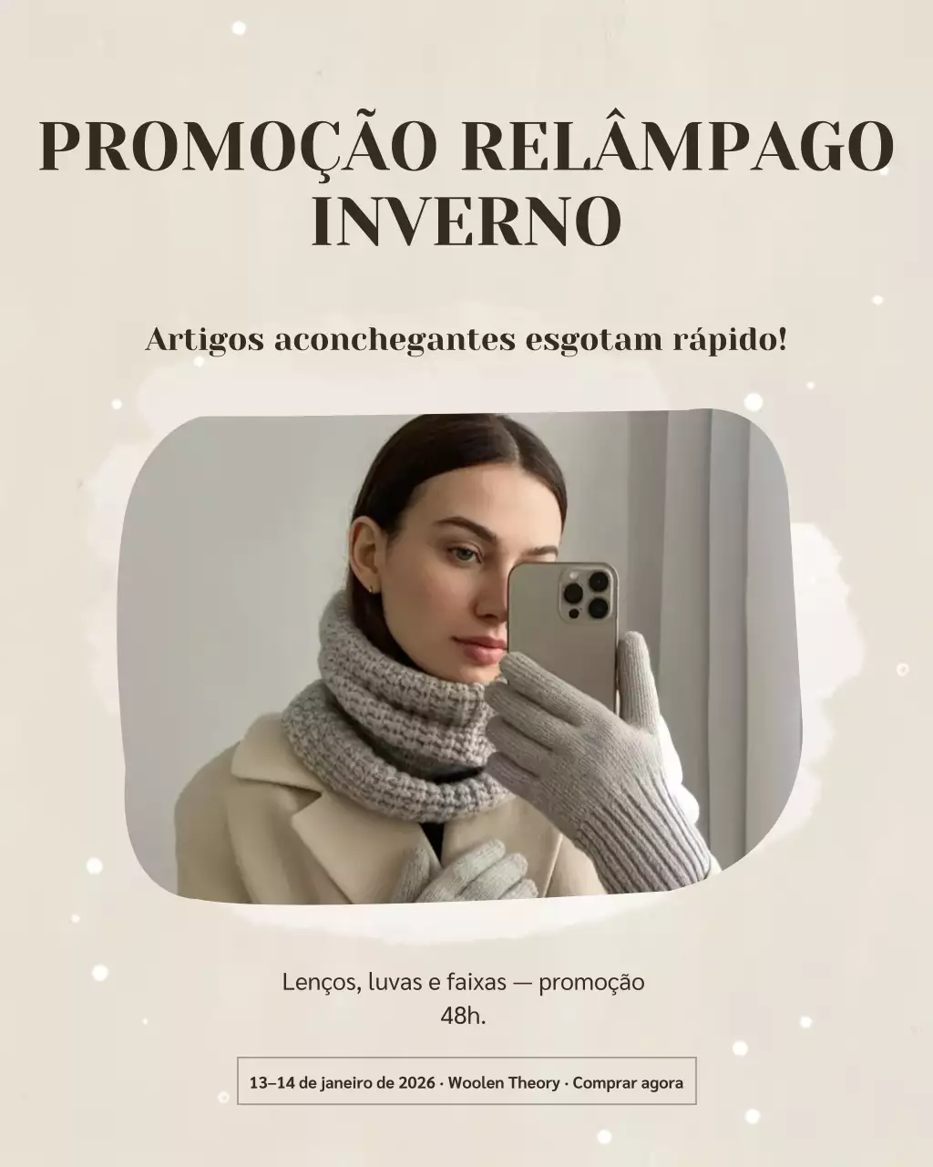 Postagem de promoção de inverno moderna bege no Instagram