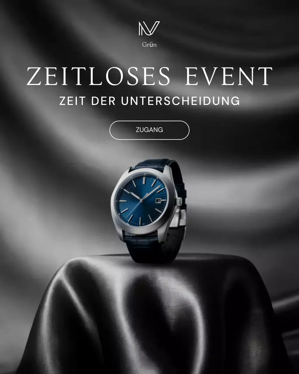 Instagram-Post mit Werbung für eine elegante schwarze Uhr
