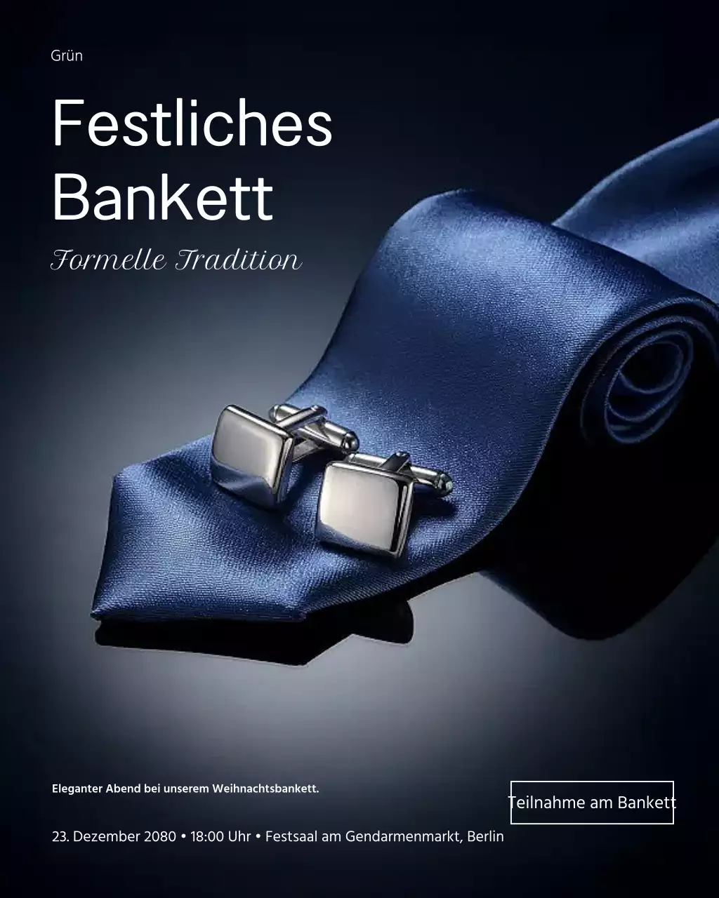 Blauer eleganter Bankett-Einladungs-Instagram-Post