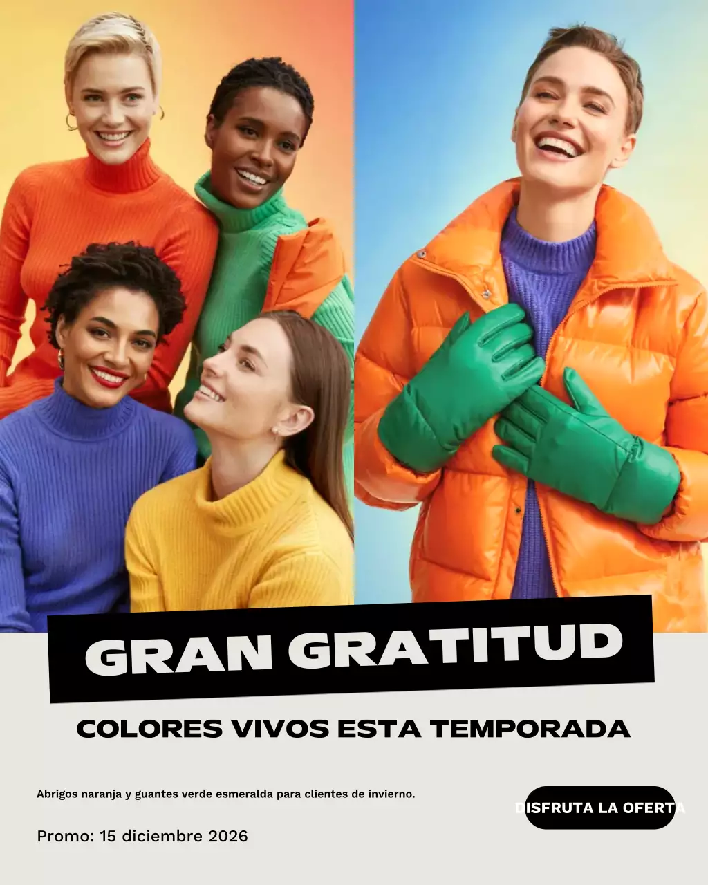 Publicación de Instagram de promoción de moda de Orange Trendy