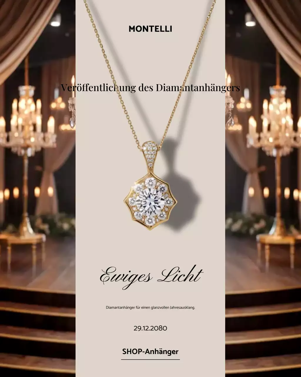 Instagram-Beitrag zu Werbung für eleganten Goldschmuck