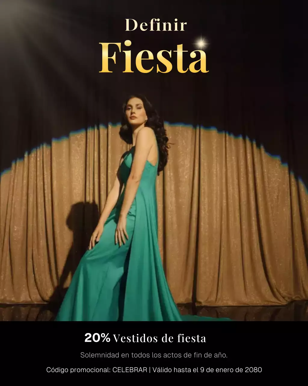 Publicación de Instagram de promoción de moda elegante en verde azulado