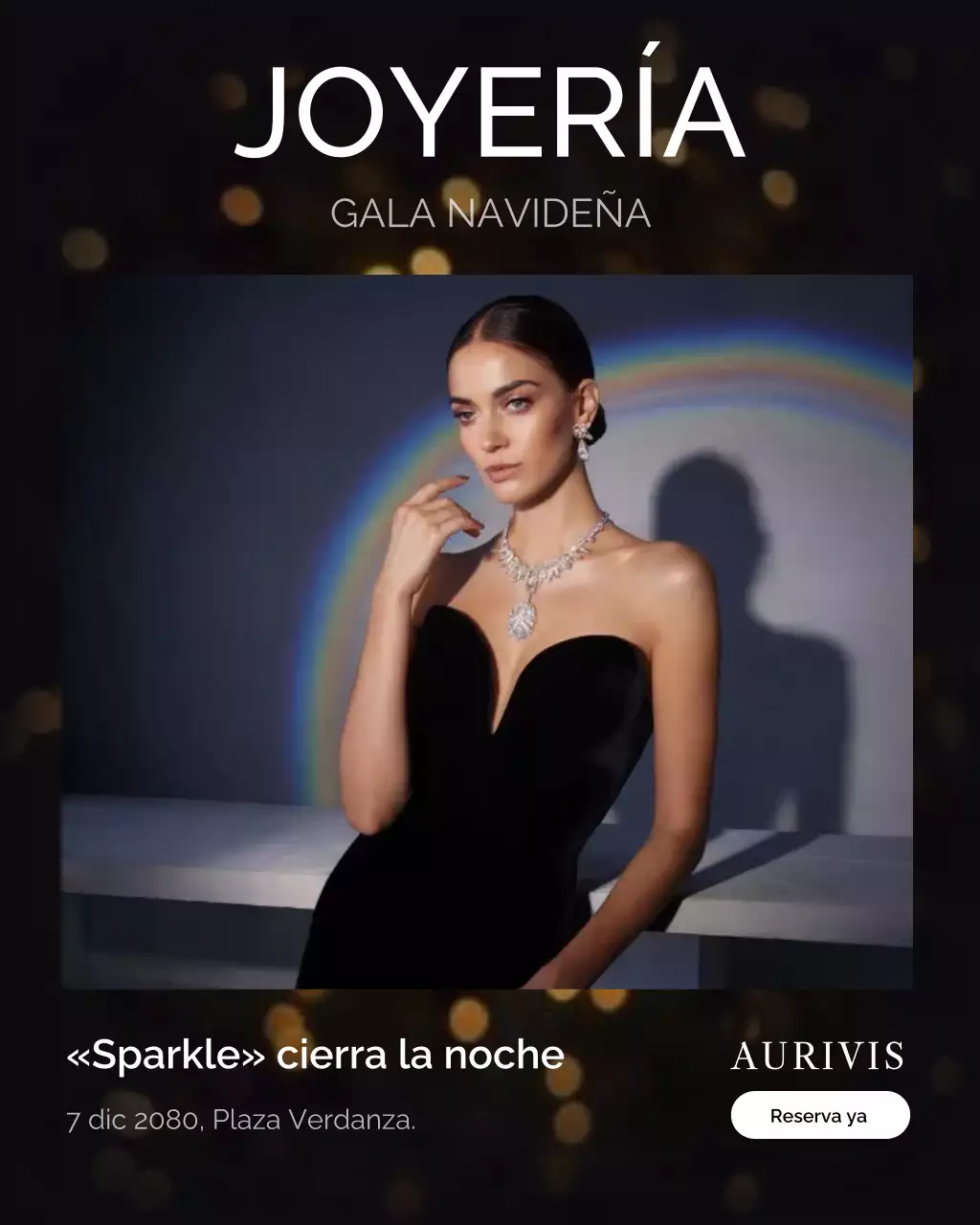 Invitación elegante de joyería negra para publicación en Instagram