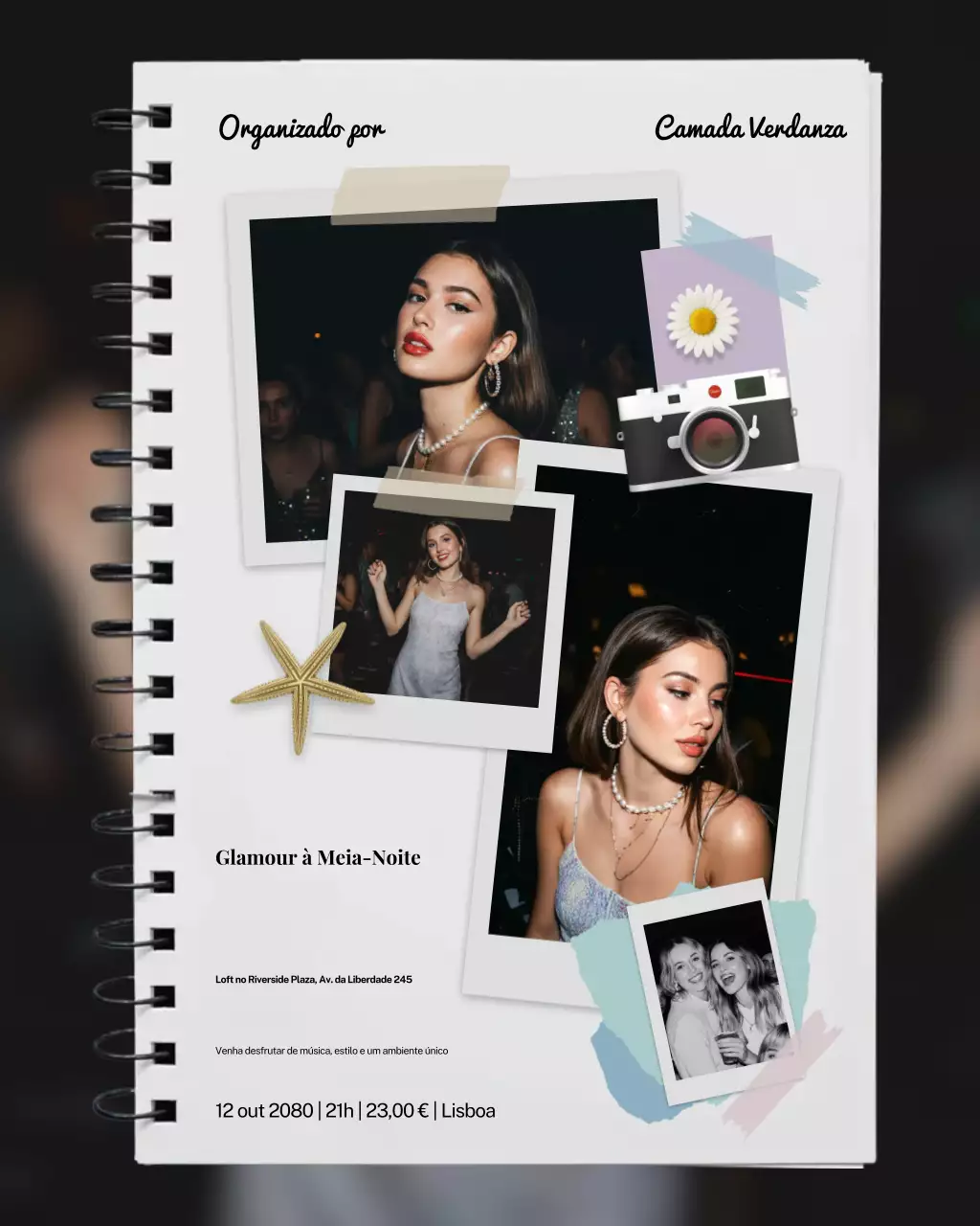Convite para evento Black Modern no Instagram