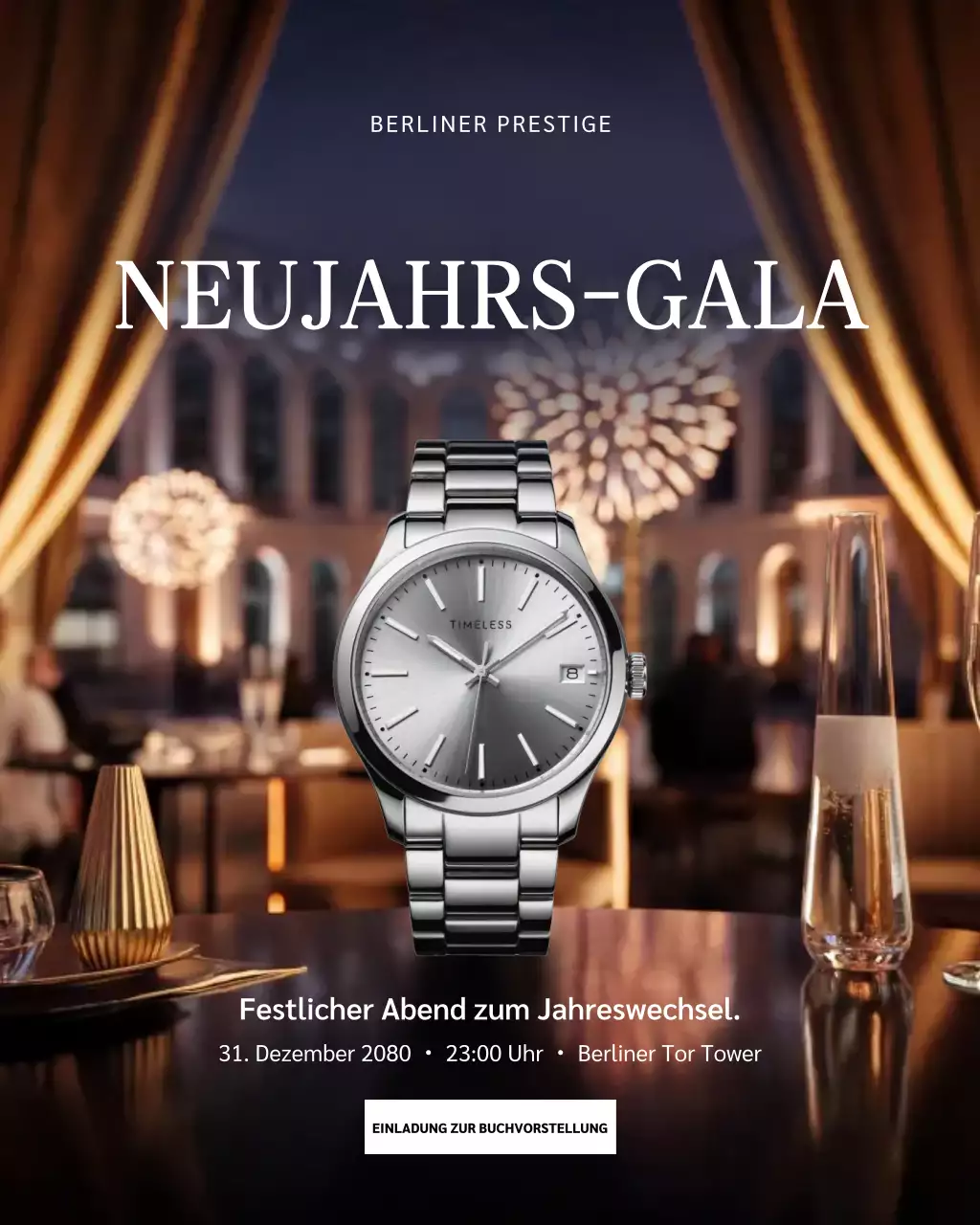 Einladung zum Instagram-Post „Silver Elegant Watch“
