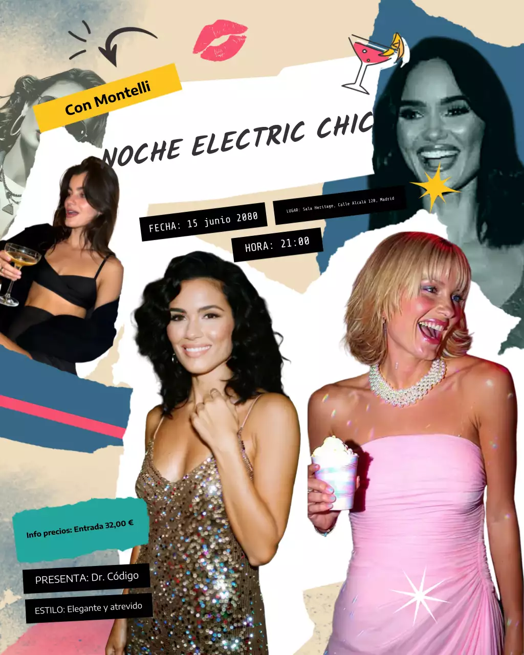 Invitación colorida para fiesta retro en Instagram