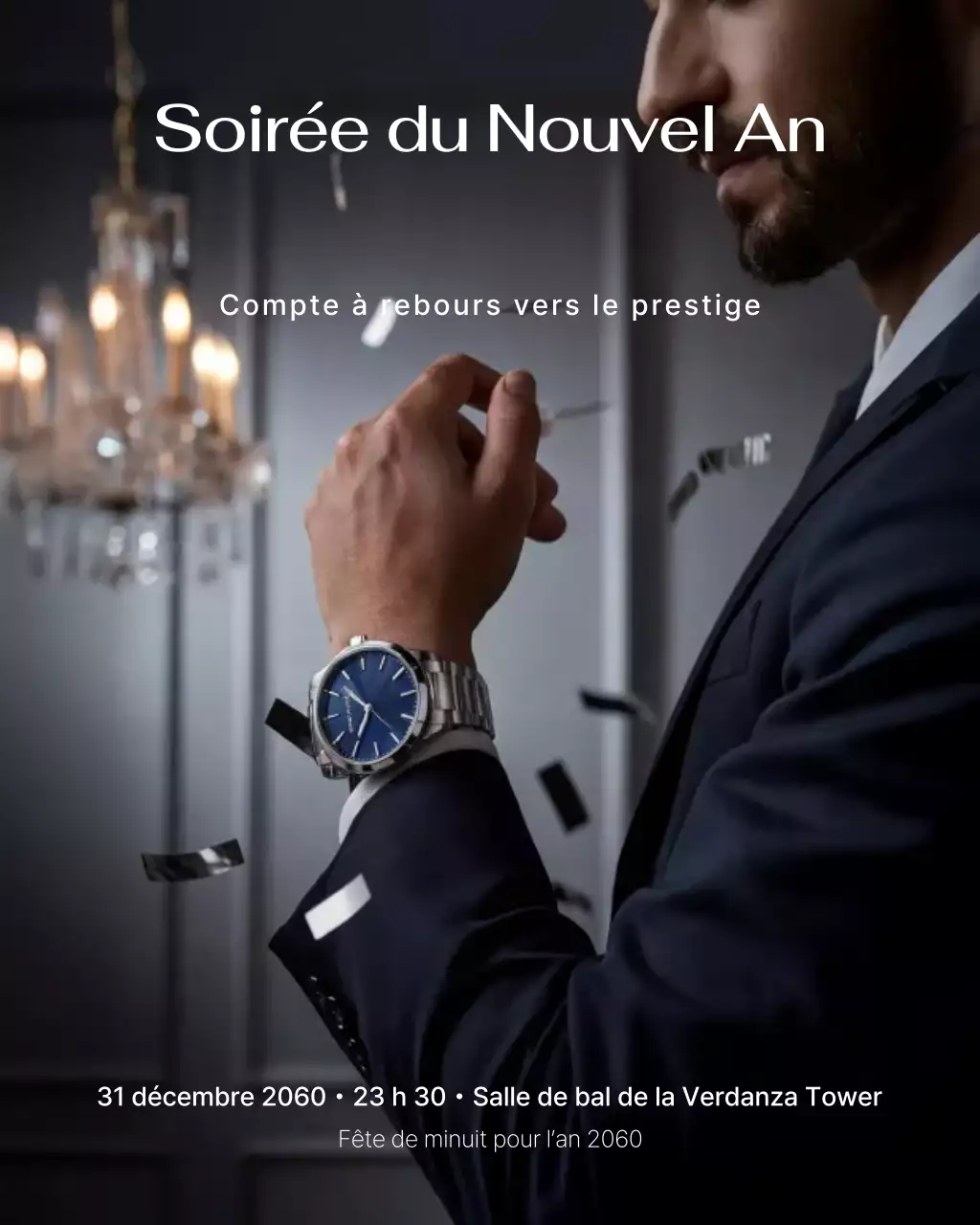 Invitation à une fête élégante de la marine sur Instagram