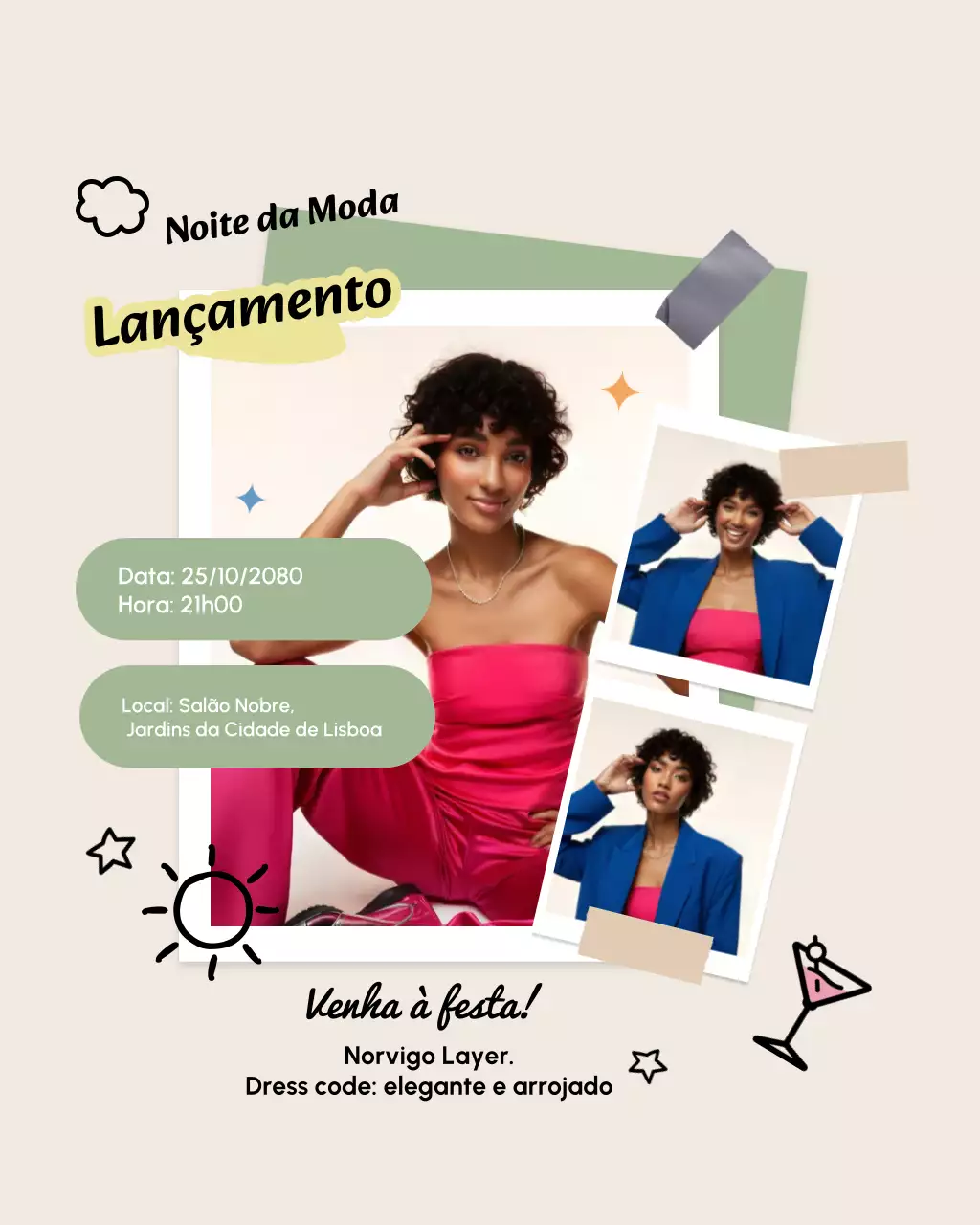 Convite para publicação no Instagram em tom bege e moderno