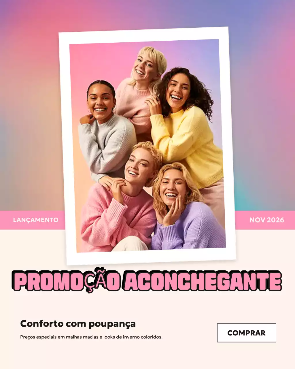 Postagem de promoção de moda rosa da moda no Instagram