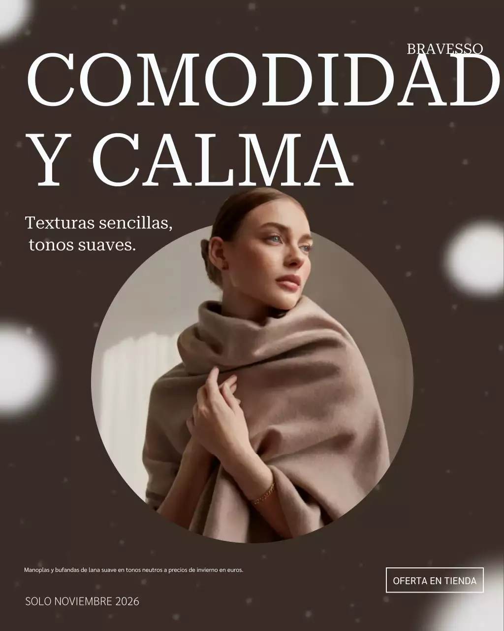 Publicación de Instagram de un anuncio de moda elegante en marrón