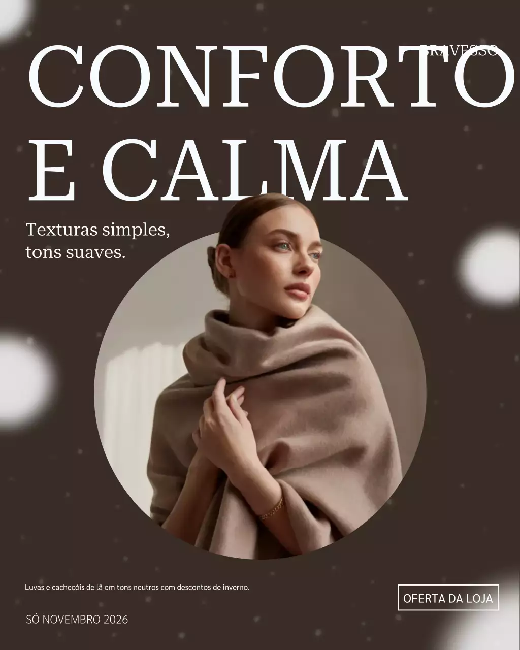 Publicidade de moda elegante marrom no Instagram