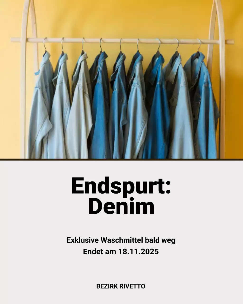 Instagram-Post zur Verkaufsförderung für trendigen blauen Denim