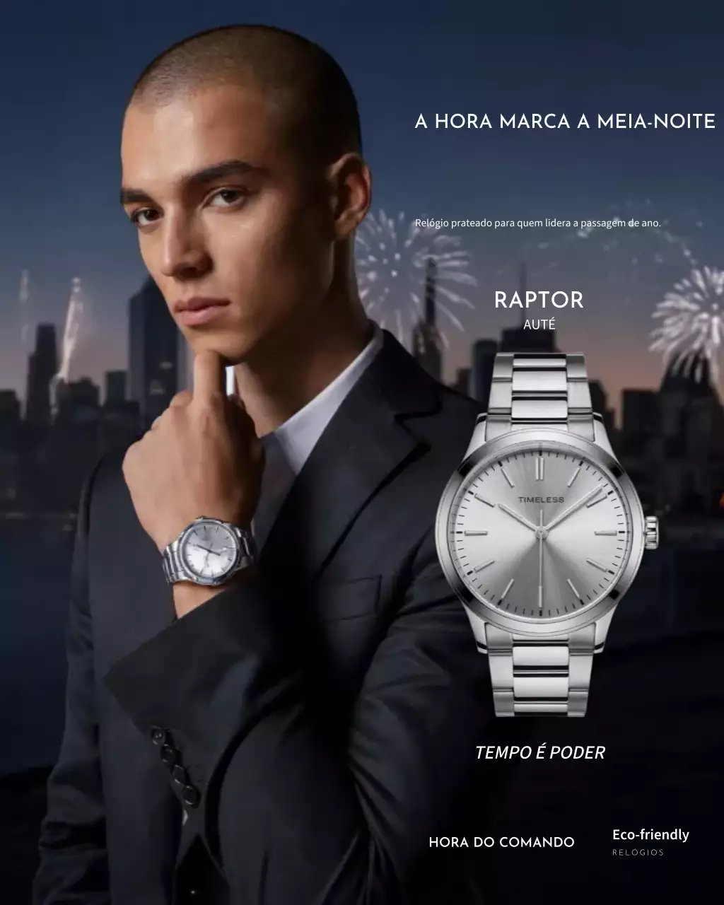 Publicação no Instagram de anúncio de relógio elegante prateado