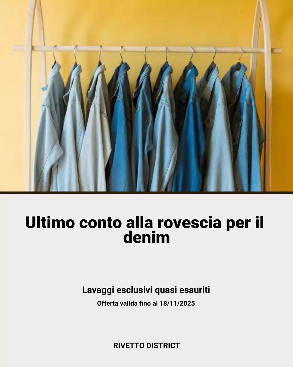 Post di Instagram sulla promozione dei saldi di Blue Trendy Denim