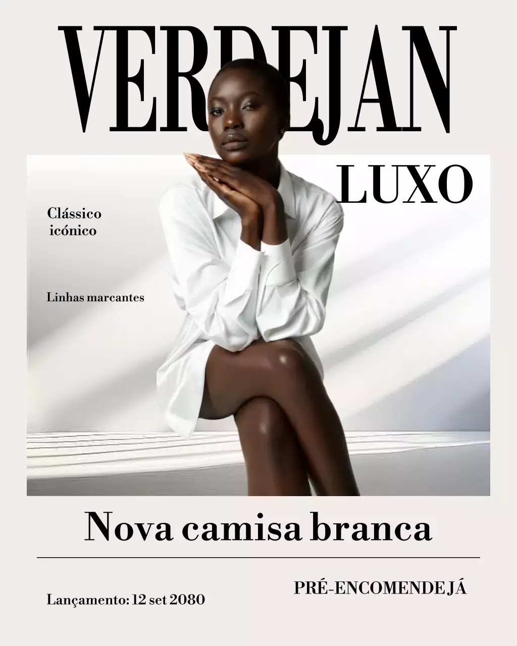 Publicação de moda elegante branca no Instagram