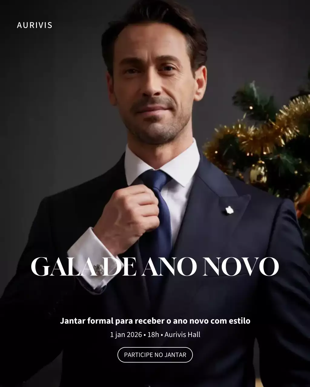 Convite para jantar elegante da Marinha no Instagram