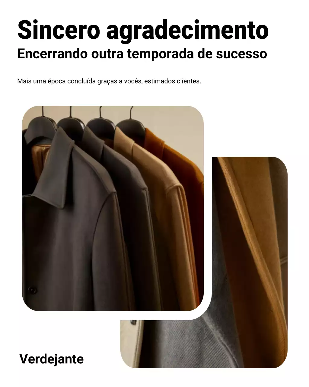 Publicação no Instagram de anúncio de moda clássica marrom