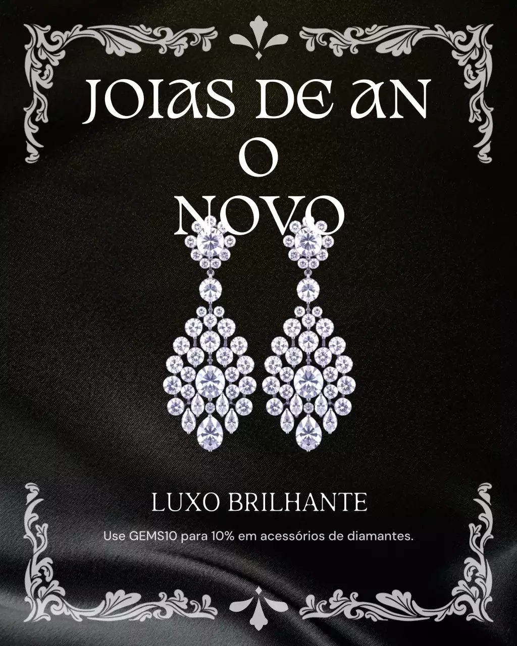 Postagem no Instagram para promoção de joias elegantes douradas