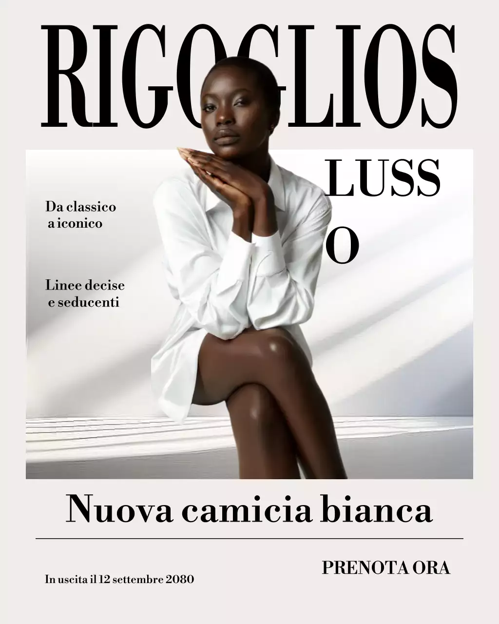 Post Instagram pubblicitario di moda elegante e bianca