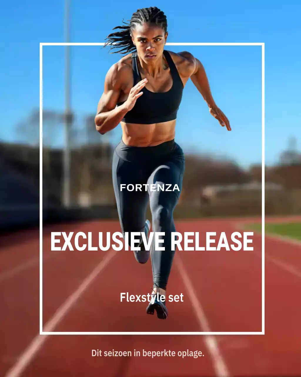 Zwarte moderne atletische advertentie Instagram-bericht