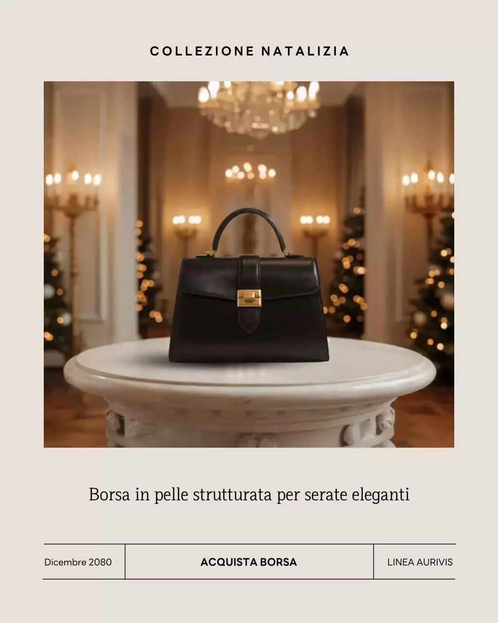 Post di Instagram sulla promozione della borsa elegante nera
