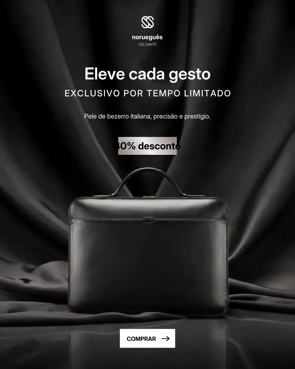 Publicidade elegante em couro no Instagram