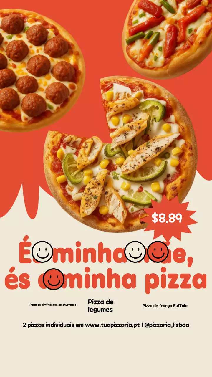História do Instagram de promoção da Orange Modern Pizza